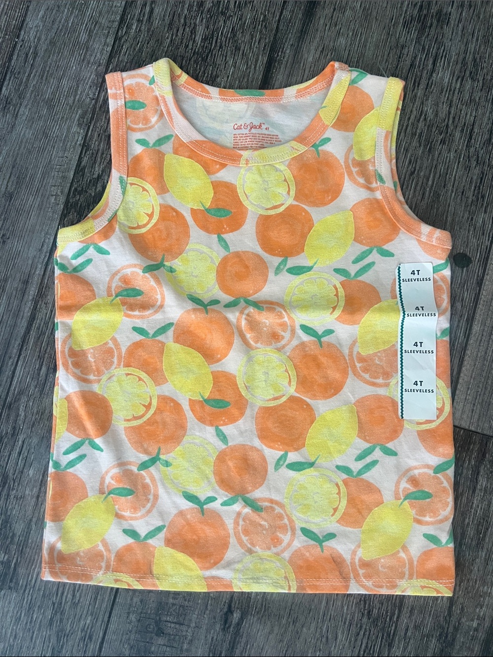 🏅 10/$10 Cat & Jack Orange and Yellow Citrus Print Tank Top
